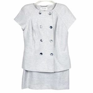 Calvin Klein Skirt Suit Set Short Sleeve Blazer